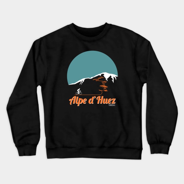 Alpe d'Huez Circular Artwork Crewneck Sweatshirt by anothercyclist